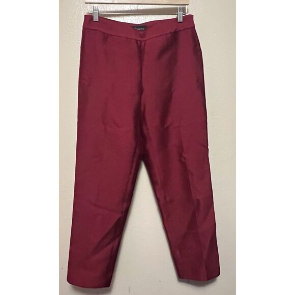 Talbots Silk Blend Chatham Ankle Pants Cranberry Red Party Cocktail Holiday Sz 6 - Picture 1 of 12